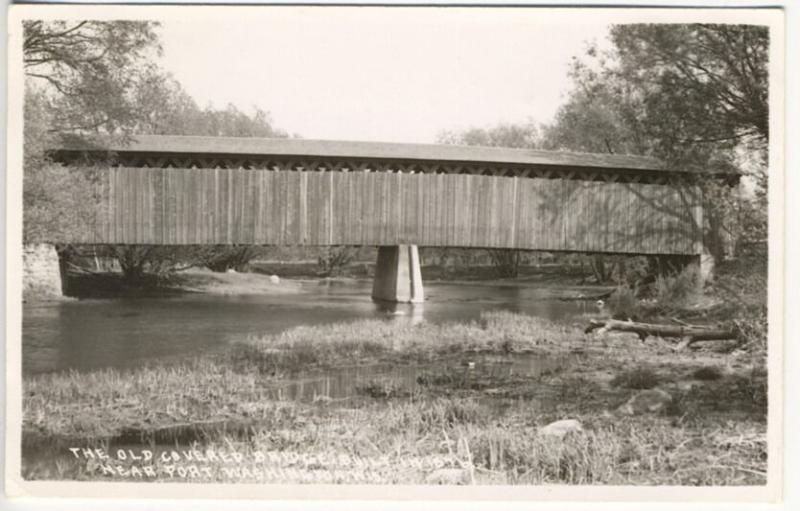 Cedarburg WI Old Covered Bridge RPPC Real Photo Postcard