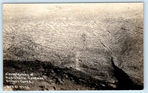 RPPC OREGON CAVES ~ Prehistoric HIEROGLYPHICS Cavemen c1930s Patterson Postcard 
