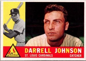 1960 Topps Baseball Card Darrell Johnson St Louis Cardinals sk10589