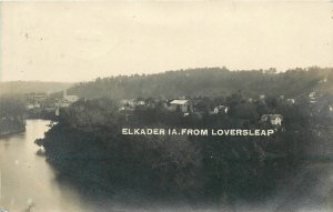 Postcard RPPC 1910 Iowa Elkader Lovers Leap Birdseye View IA24-175