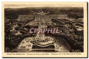 Versailles - Panorama of the Palace and Gardens Old Postcard