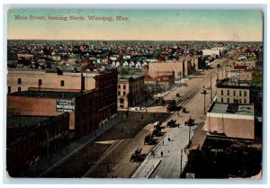 Winnipeg Manitoba Canada Postcard Main Street Looking North 1912 Antique