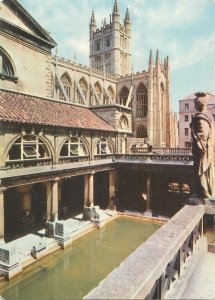 Postcard England Somerset Bath, Abbey and Roman baths