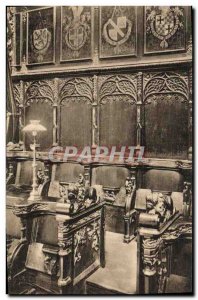 Old Postcard Entree stalls of Bruges Saint Savior Church