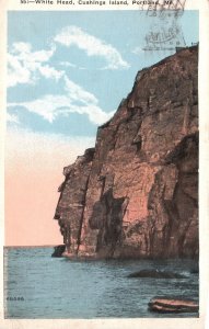 Vintage Postcard 1922 White Head Cushings Island Rock Formation Portland Maine