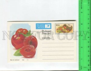 466493 1982 South Africa Graskop Barry Jackson fruits on stamp Postal Stationery