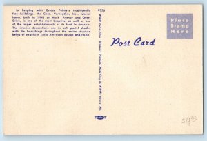 Grosse Pointe Michigan Postcard Home Chas Verheyden Inc Funeral Directors c1940