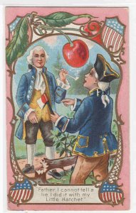 President George Washington Cherry Tree Patriotic postcard