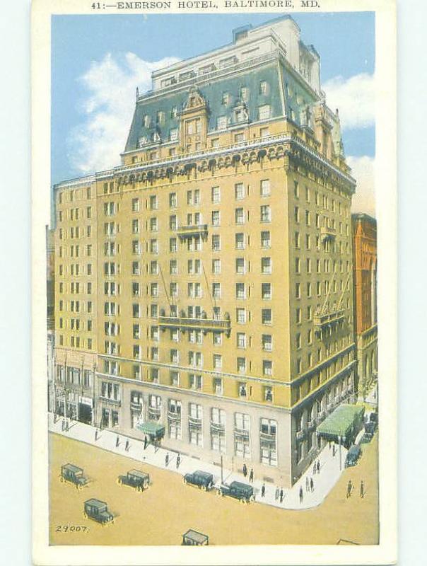 Unused W-Border EMERSON HOTEL Baltimore Maryland MD hr9165