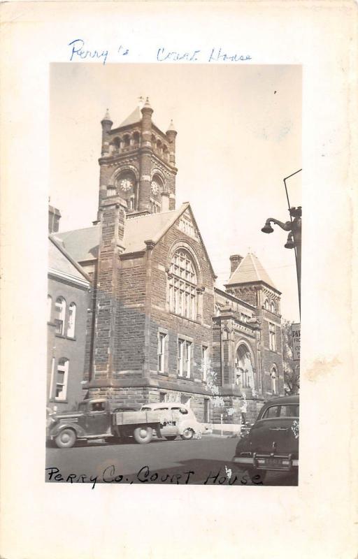 E29/ New Lexington Ohio Real Photo RPPC Postcard c1940s Court House Building 2