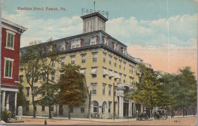 Postcard Karldon Hotel Easton PA