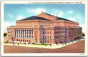 VINTAGE POSTCARD THE MUNICIPAL AUDITORIUM & COMMUNITY CENTER AT ST. LOUIS