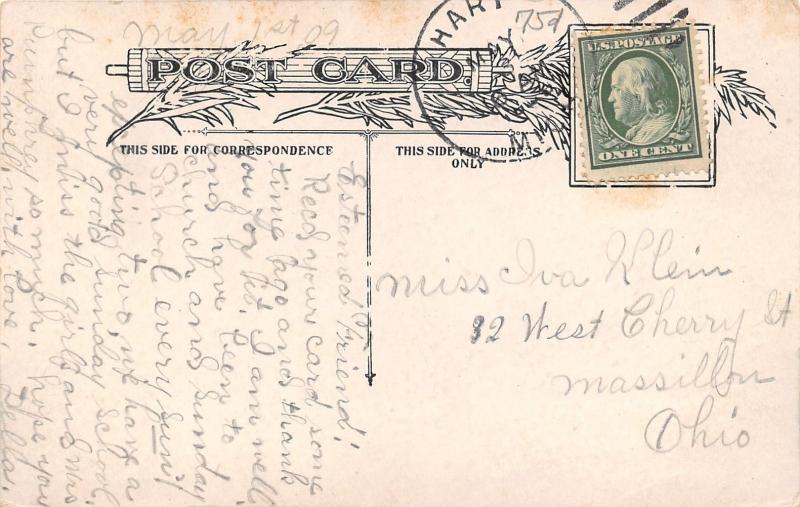 Hart Michigan~Baptist Church w Majestic Tower~Churches Bknd~c1910 Postcard