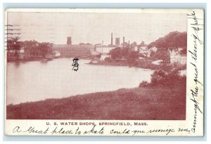 1907 U.S. Water Shops Springfield, Massachusetts MA Antique Postcard 