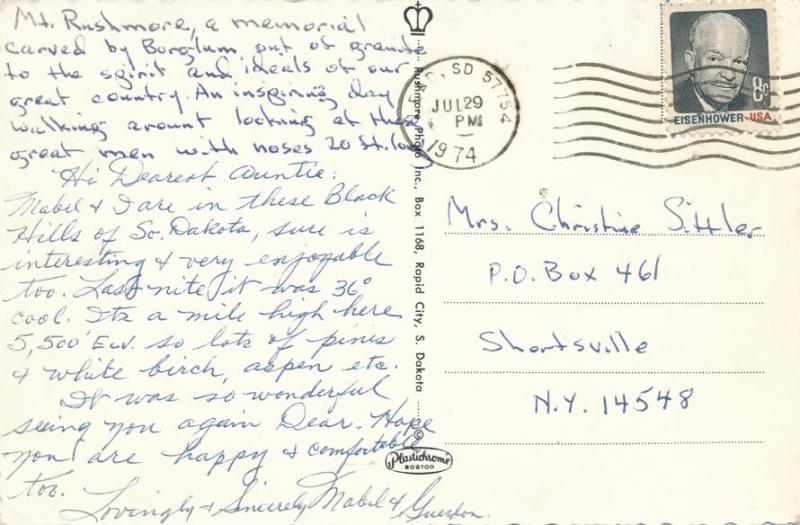 Sunset over Mount Rushmore SD, South Dakota - pm 1974