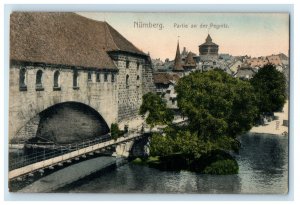 1909 Partie An Der Pegnitz Nurnberg (Nuremberg) Germany Posted Antique Postcard