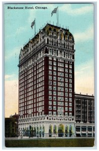 Chicago Illinois Postcard Blackstone Hotel Exterior View c1914 Vintage Antique