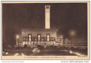 Morocco Casablanca Illumination de l'Hotel de Ville