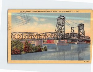 Postcard The New Dunn Memorial Bridge Connecting Albany & Rensselaer New York