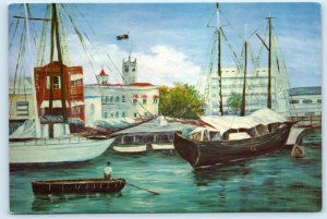 BRIDGETOWN, BARBADOS ~ Artist Ena May Carrington CAREENAGE 4x6 Postcard