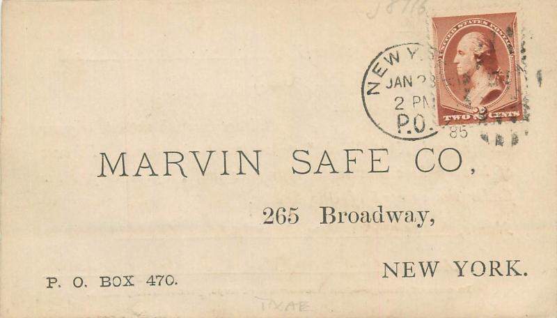 Advertising Marvin Save Co. Key Checks 265 Broadway New York City Pioneer 1885