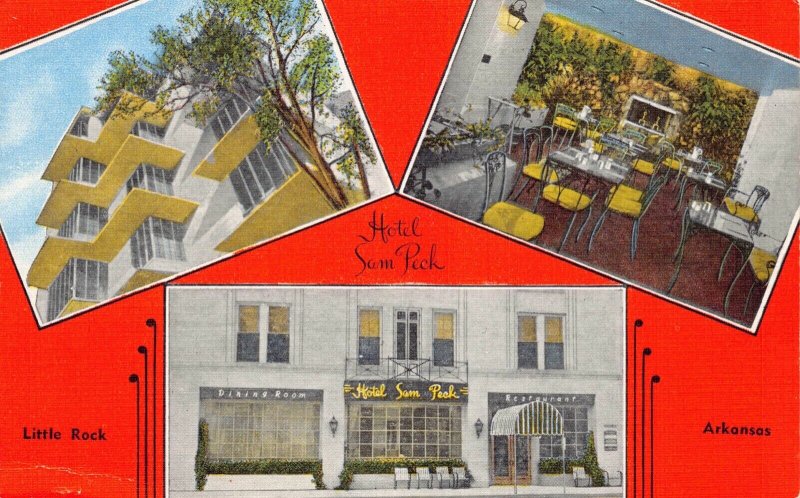 Linen Postcard Multiple View Hotel Sam Peck in Little Rock, Arkansas~129944