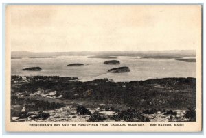 1940 Frenchman Bay Porcupine Cadillac Mountain Bar Harbor Maine Vintage Postcard