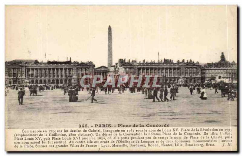 Paris Postcard Old Place Concorde