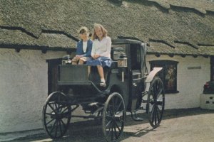 Drusillas Alfriston Sussex Children in Cart Sussex 1970s Postcard