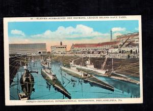 1926 Mint USA Picture Postcard Navy Submarines Dry Docked League Island Philadel