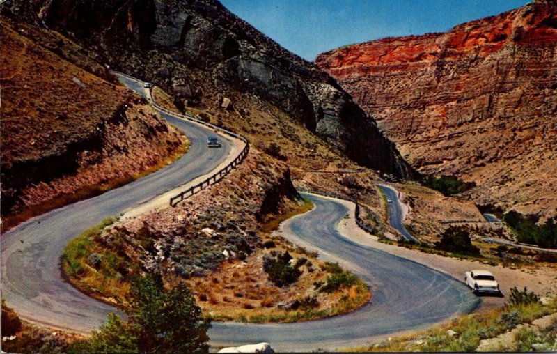 Wyoming Big Horn Mountains Switchbacks In Shell Canyon On U S Highway 14 1950