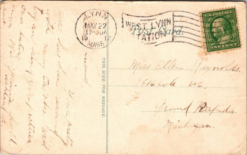 Postcard State Bath House at Lynn Beach in Lynn, Massachusetts