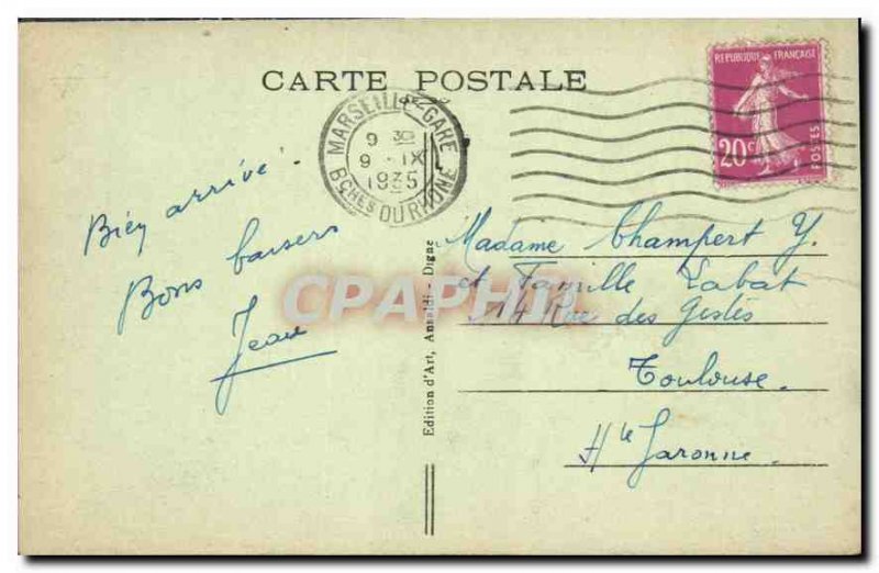 Postcard Old Marseille Notre Dame de la Garde and Elevators