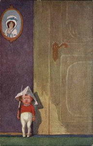 Paul Hekscher Little Boy with Rifle Guards Door The Honor Guard c1910 Postcard