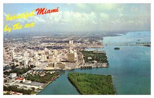 Postcard AERIAL VIEW SCENE Miami Florida FL AS0824