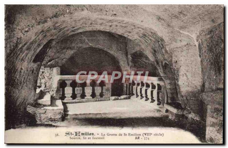 Postcard Old St Emilion St Emilion Cave Source bed and armchair