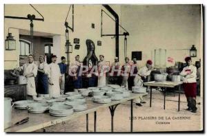 Postcard Old Army Barracks Kitchen