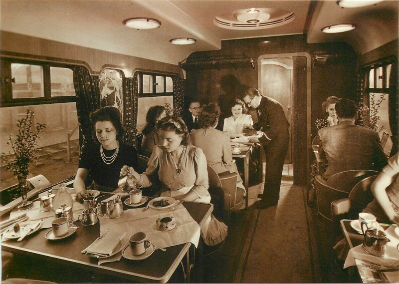 Postcard published by Rail Photo Print afternoon tea restaurant car wagon