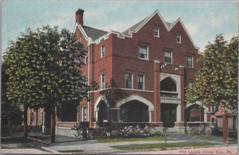 Postcard Old Ladies Home Erie PA