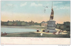 BALTIMORE, Maryland, PU-1907; Scene Along The Shore Of The Reservoir, Druid H...