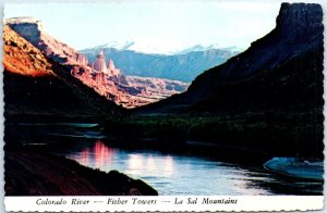 Postcard - Colorado River-Fisher Towers-La Sal Mountains - Utah