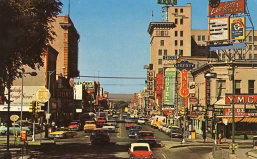 NM - Albuquerque. Looking West on Central Avenue