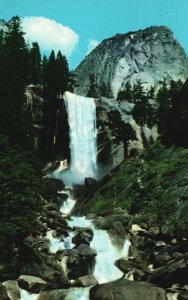 Vintage Postcard 1969 Yosemite National Park California Vernal Fall Horse Trail