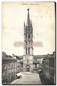 Old Postcard Limoges Eglise St Michel