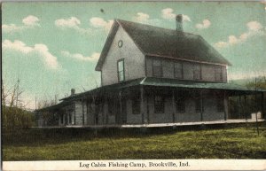 Log Cabin Fishing Camp, Brookville IN Vintage Postcard V39