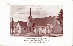 Methodist Church of the Pines, Minocqua WI c1954 Vintage Postcard A10