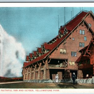 c1910s Yellowstone Park, WY Old Faithful Inn Geyser J.E Haynes Photo #13087 A226