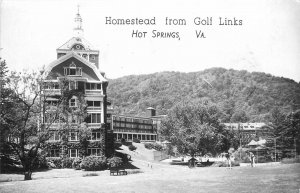 Postcard 1940 Virginia Hot Springs Homestead from Golf Links RPPC VA24-1486