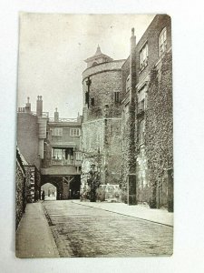Vintage Postcard Tower of London Outer Ward looking towards the Byward Tower