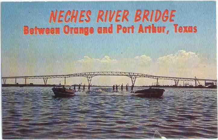 Neches River Bridge Between Orange & Port Authur Texas TX